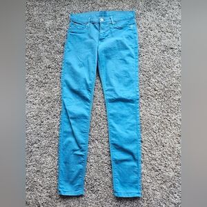 Hudson Nico Mid Rise Ocean Blue Super Skinny Jeans 28